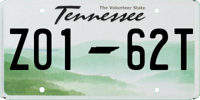TN license plate Z0162T