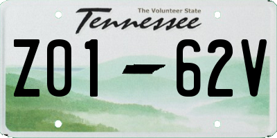 TN license plate Z0162V