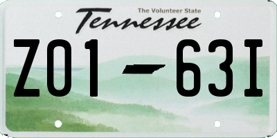TN license plate Z0163I