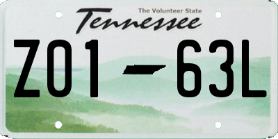 TN license plate Z0163L