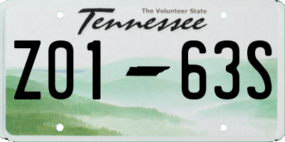 TN license plate Z0163S