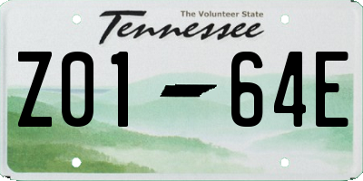 TN license plate Z0164E