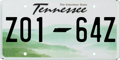 TN license plate Z0164Z