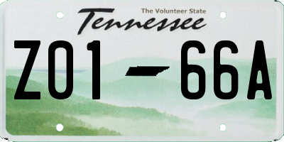 TN license plate Z0166A