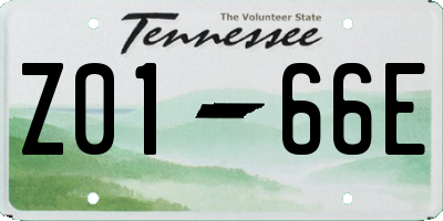 TN license plate Z0166E