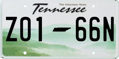 TN license plate Z0166N