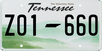 TN license plate Z0166O