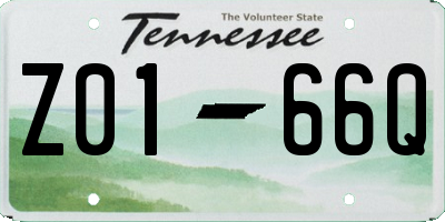 TN license plate Z0166Q