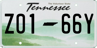TN license plate Z0166Y
