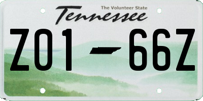 TN license plate Z0166Z