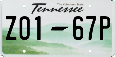 TN license plate Z0167P