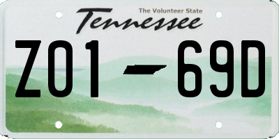 TN license plate Z0169D