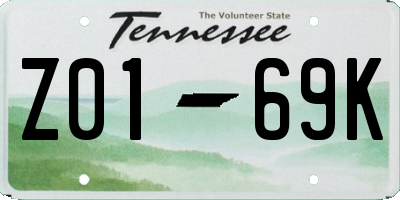 TN license plate Z0169K