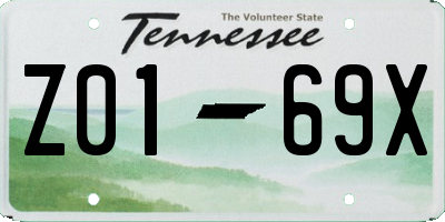 TN license plate Z0169X