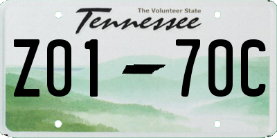 TN license plate Z0170C