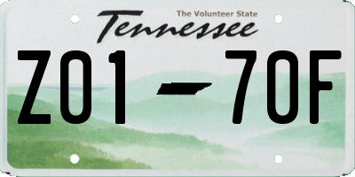 TN license plate Z0170F