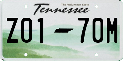 TN license plate Z0170M