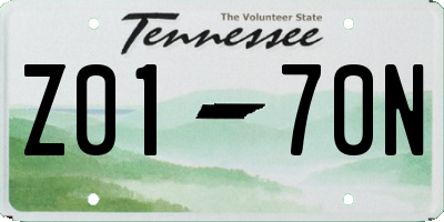 TN license plate Z0170N