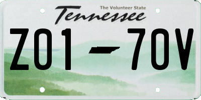 TN license plate Z0170V