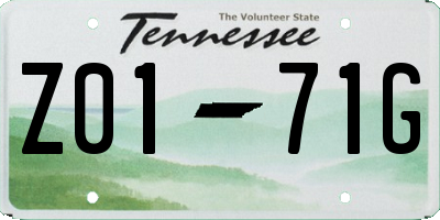 TN license plate Z0171G