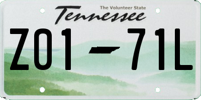 TN license plate Z0171L