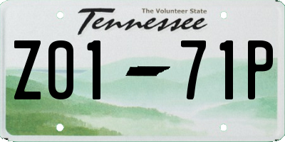 TN license plate Z0171P