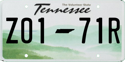 TN license plate Z0171R