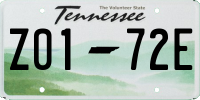 TN license plate Z0172E