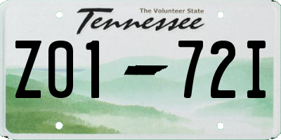TN license plate Z0172I