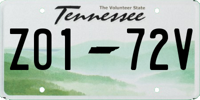 TN license plate Z0172V