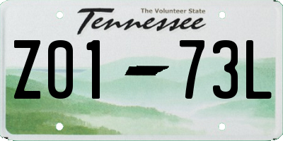 TN license plate Z0173L