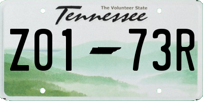 TN license plate Z0173R