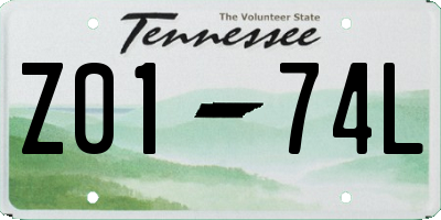 TN license plate Z0174L
