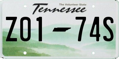 TN license plate Z0174S