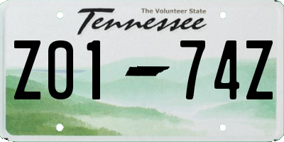 TN license plate Z0174Z