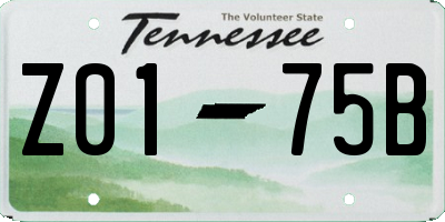 TN license plate Z0175B