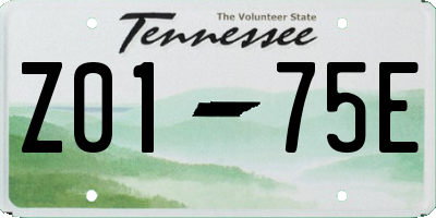TN license plate Z0175E