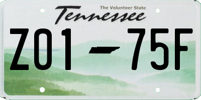 TN license plate Z0175F