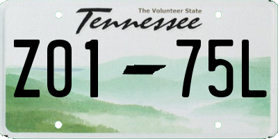 TN license plate Z0175L