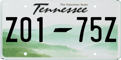 TN license plate Z0175Z