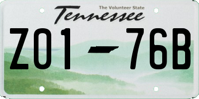 TN license plate Z0176B