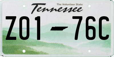 TN license plate Z0176C