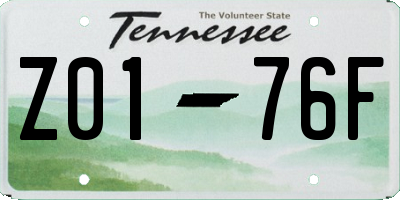 TN license plate Z0176F
