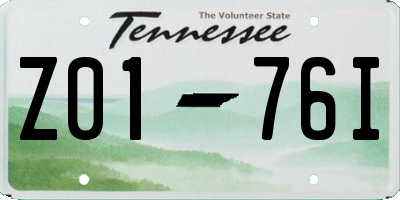 TN license plate Z0176I