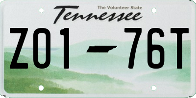 TN license plate Z0176T