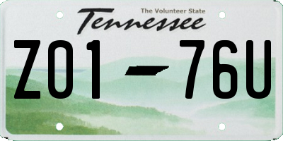 TN license plate Z0176U