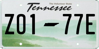 TN license plate Z0177E