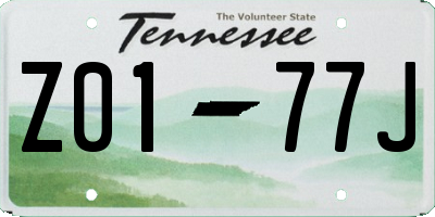 TN license plate Z0177J