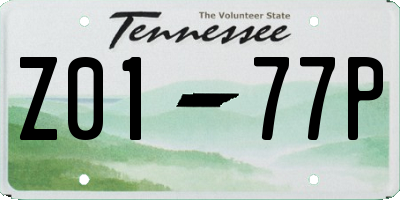 TN license plate Z0177P