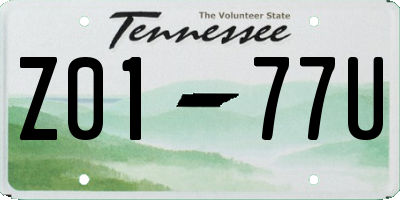TN license plate Z0177U